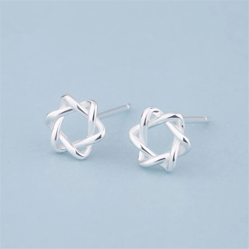 KOFSAC New Creative Woven Hexagon Stud Earrings for Women 925 Sterling Silver Small Ear Studs Earring Jewelry Girl Gift Brincos
KOFSAC New Creative Woven Hexagon Stud Earrings for Women 925 Sterling Silver Small Ear Studs Earring Jewelry Girl Gift Brincos