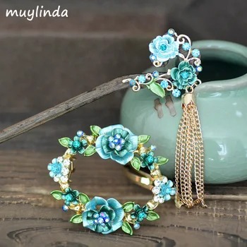 Vintage Tassel Flower Blossom Hair Sticks Women Retro Banquet Hair Jewelry Painting Flower Hair Clip Barrettes
Vintage Tassel Flower Blossom Hair Sticks Women Retro Banquet Hair Jewelry Painting Flower Hair Clip Barrettes