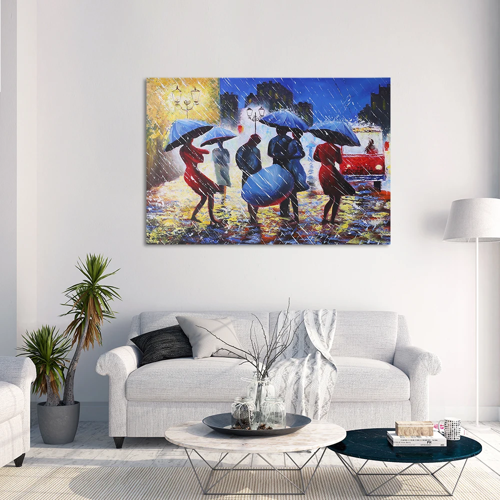 Unframed Waterproof Hand-Painted Oil Painting Abstract Pedestrians in Rain Canvas Picture Wall Art Decor for Living Room Office
Unframed Waterproof Hand-Painted Oil Painting Abstract Pedestrians in Rain Canvas Picture Wall Art Decor for Living Room Office