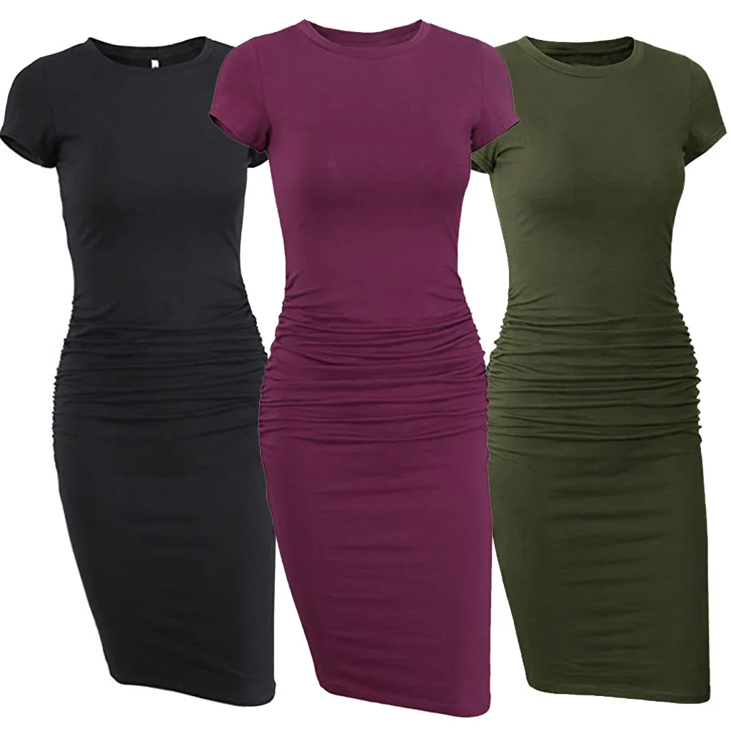2019 Fashsiualy Women's Casual Sundress Short Sleeve Ruched Midi Bodycon T Shirt Dress
2019 Fashsiualy Women's Casual Sundress Short Sleeve Ruched Midi Bodycon T Shirt Dress