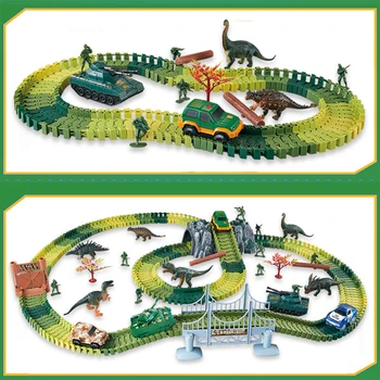 Magical Racing Dinosaur Track Play Sets DIY Bend Flexible Race Track Electronic Car Toys Tank Figures Toys For Children Gift
Magical Racing Dinosaur Track Play Sets DIY Bend Flexible Race Track Electronic Car Toys Tank Figures Toys For Children Gift