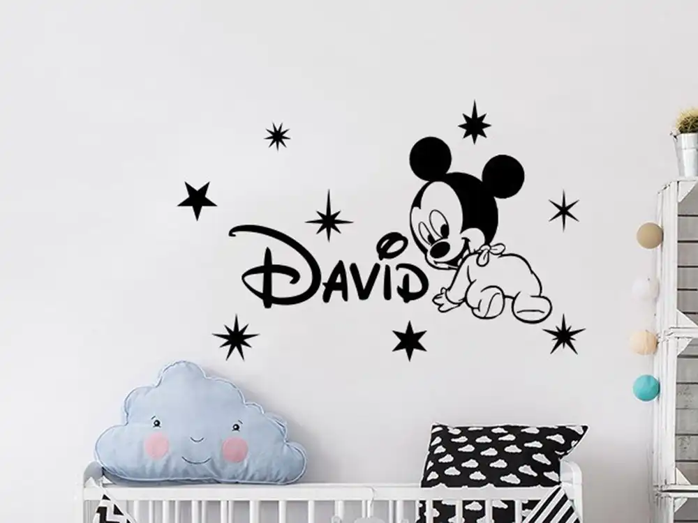 Wall Decal Custom Boys Name Mickey Mouse Vinyl Sticker Decals