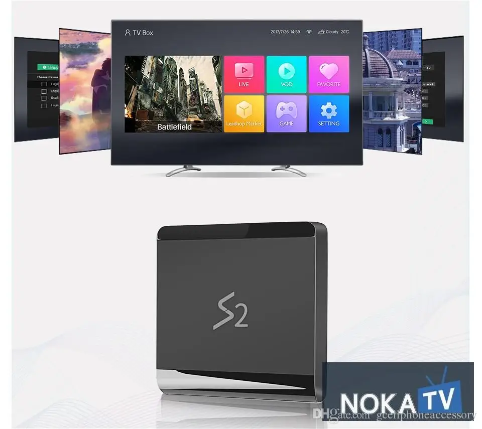 S2 with 4000 iptv channel 1 Year Code iptv NOKA TV Box Smart Android 8.1 Media Player Mini TV channel IPTV Set Top TV Box
S2 with 4000 iptv channel 1 Year Code iptv NOKA TV Box Smart Android 8.1 Media Player Mini TV channel IPTV Set Top TV Box
