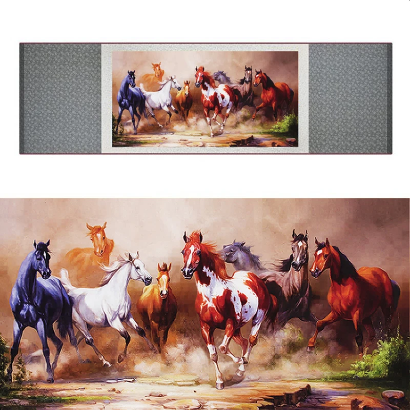 top quality Chinese Horse silk painting Horse art painting Silk scroll art painting eight horse painting19062710
top quality Chinese Horse silk painting Horse art painting Silk scroll art painting eight horse painting19062710