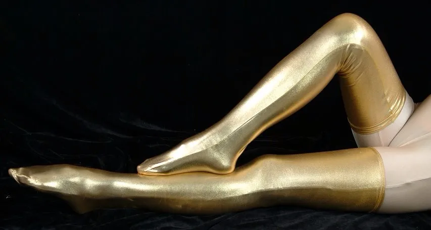 Cosplay&ware Woman Pink Shiny Metallic Sexy Thigh High Socks Fetish Unisex Zentai Suit Classic Halloween Costumes 16 Cosplay&ware Woman Pink Shiny Metallic Sexy Thigh High Socks Fetish Unisex Zentai Suit Classic Halloween Costumes -Zentai shop online