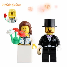 แต่งงานเจ้าบ่าวเจ้าบ่าวเจ้าสาวชุดอาคารบล็อกอิฐของขวัญของที่ระลึกของเล่นเข้ากันได้กับ Lego(China)