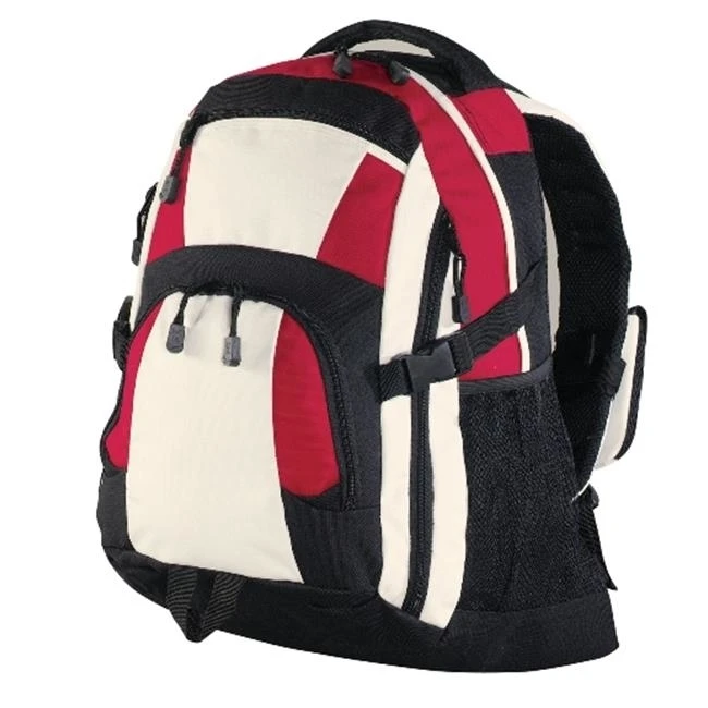 Port Authority BG77 Urban Backpack Red & Black & Stone - One Size