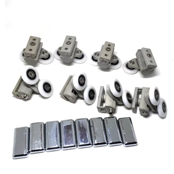 Clarmone 4pcs double upper and 4 pcs double down height adjustable chromed shower door parts, shower cabin sliding door rollers
Clarmone 4pcs double upper and 4 pcs double down height adjustable chromed shower door parts, shower cabin sliding door rollers
