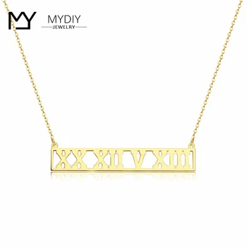 Roman Numbers Bar Necklace Gold Custom Date Necklaces & Pendants For Women 925 sterling silver Men Jewelry
Roman Numbers Bar Necklace Gold Custom Date Necklaces & Pendants For Women 925 sterling silver Men Jewelry