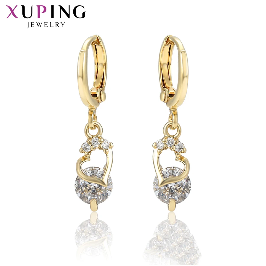 Xuping Romantic Heart Shaped Long Earrings Jewelry Light Yellow Gold Color Plated Popular Design for Women Gifts S201.9-98234
Xuping Romantic Heart Shaped Long Earrings Jewelry Light Yellow Gold Color Plated Popular Design for Women Gifts S201.9-98234