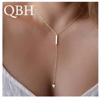 

NK976 Minimalist Collier New Love Girl Hot Colar Vintage Triangle Chain Tassel Necklace Collares For Women Jewelry Choker kolye