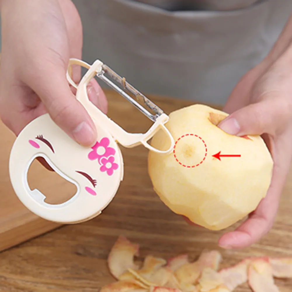 Stainless Steel Four In One Smiling Face Peeling Bottle Opener Fruit Cute Plastic Kitchen Tool Fruit peeler Utensils Y
Stainless Steel Four In One Smiling Face Peeling Bottle Opener Fruit Cute Plastic Kitchen Tool Fruit peeler Utensils Y