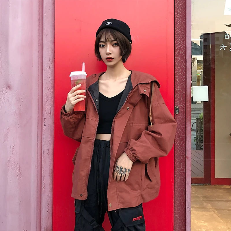 Loose student port wind wild baseball uniform Harajuku tooling jacket female jacket tide
Loose student port wind wild baseball uniform Harajuku tooling jacket female jacket tide