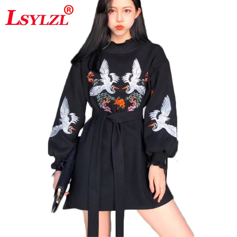 2019 Spring Autumn embroidered dress woman black Lantern sleeve Oversized dress ladies Mini dresses Q273
2019 Spring Autumn embroidered dress woman black Lantern sleeve Oversized dress ladies Mini dresses Q273