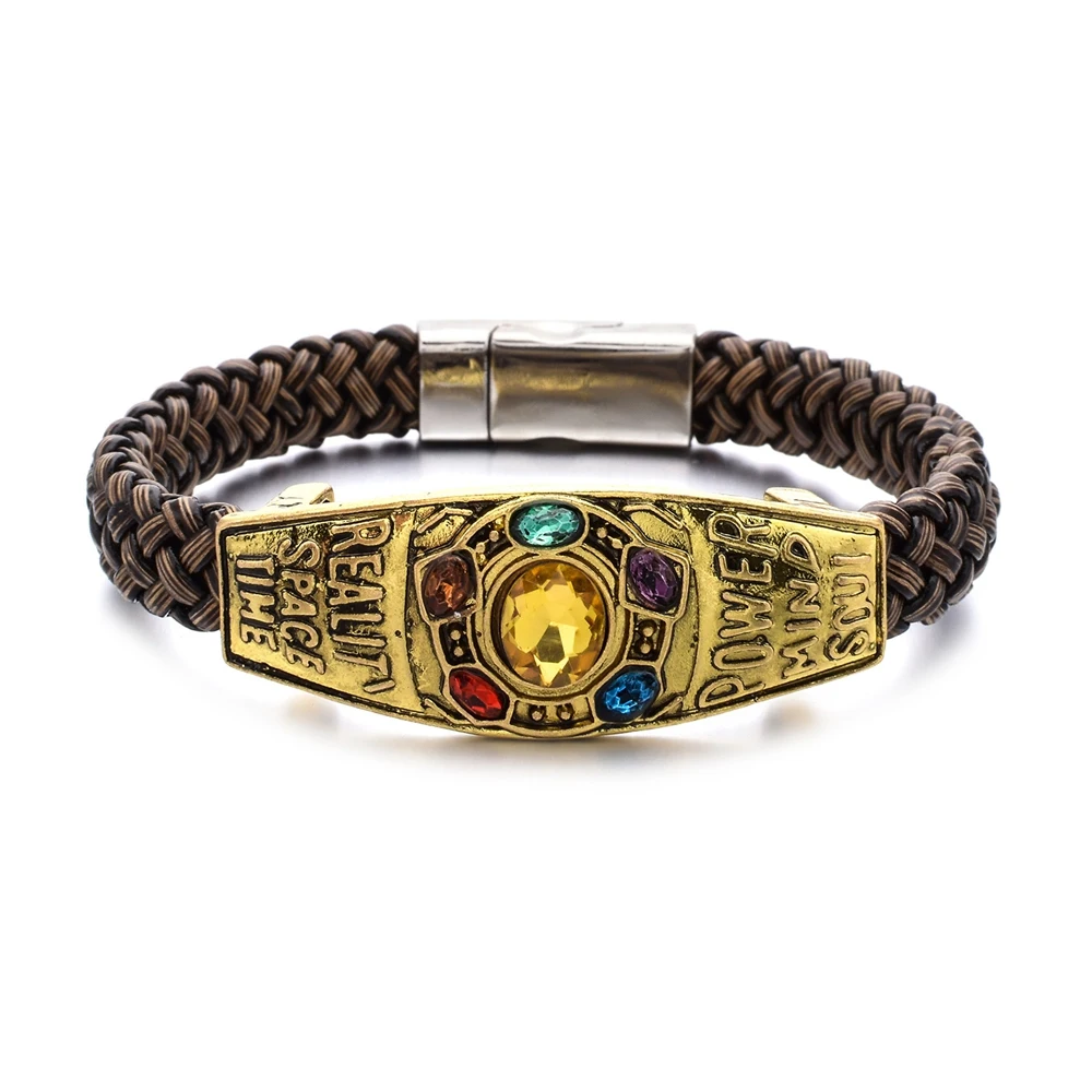 Hot Avengers Thanos The Soul Stone Magnet Bracelet Infinite Power Gauntlet leather Chain Bracelets Bangles for Men Accessories
Hot Avengers Thanos The Soul Stone Magnet Bracelet Infinite Power Gauntlet leather Chain Bracelets Bangles for Men Accessories