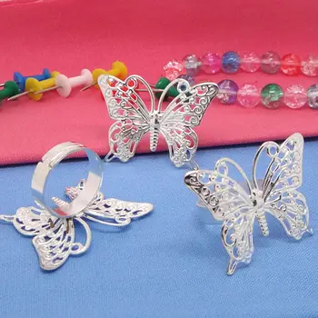 10X Wholesale 25MM Silver Plated Copper Metal Butterfly-shaped Tray Filigree Adjustable Ring Blank Base for Jewelry Making
10X Wholesale 25MM Silver Plated Copper Metal Butterfly-shaped Tray Filigree Adjustable Ring Blank Base for Jewelry Making