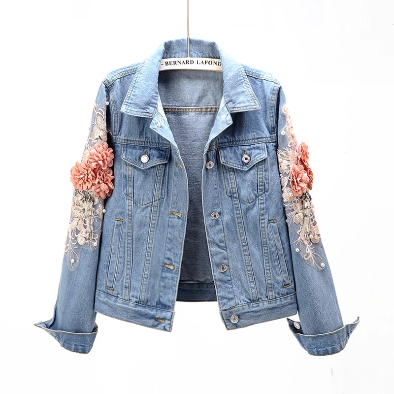 2019 Autumn Flower Beading Women Jackets Coat Fashion Design Women Denim Jacket Tops For Women Chaqueta Mujer
2019 Autumn Flower Beading Women Jackets Coat Fashion Design Women Denim Jacket Tops For Women Chaqueta Mujer