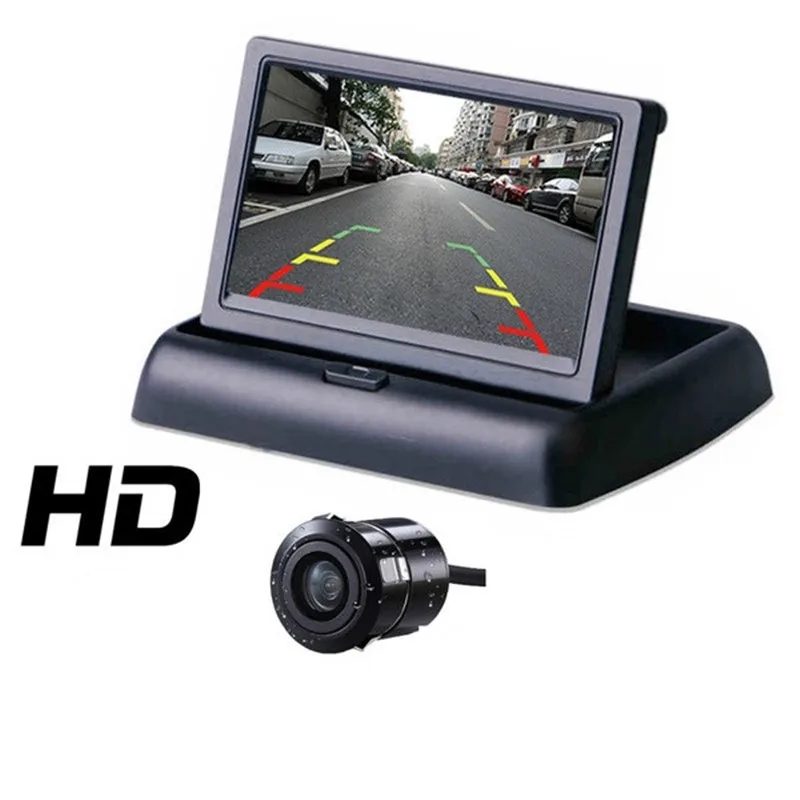 LESHP Universal Car Reversing Kit parking sensor with 4.3 Inch Folding Monitor+Waterproof Wide Angle HD Rear View Backup Camera
LESHP Universal Car Reversing Kit parking sensor with 4.3 Inch Folding Monitor+Waterproof Wide Angle HD Rear View Backup Camera