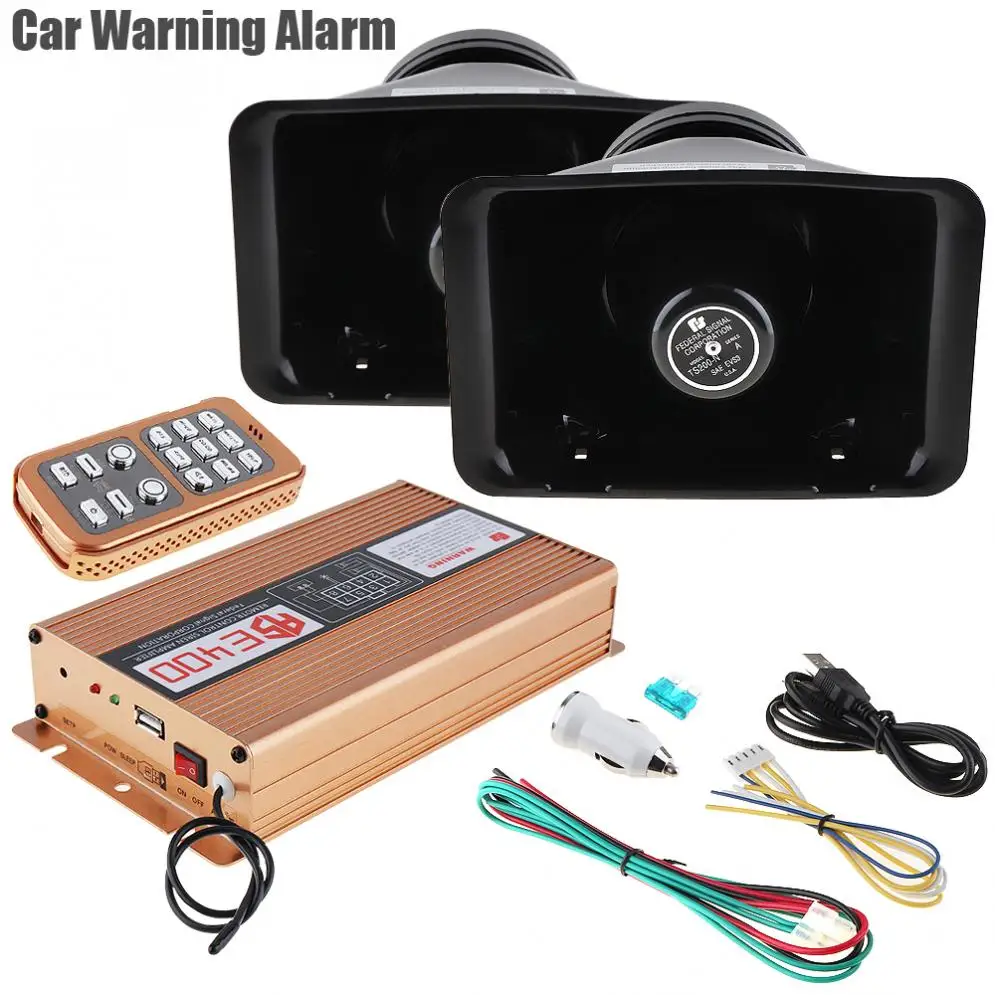 DC12V 400W 18 Tone Car Warning Alarm Police Siren Horn Speaker with MIC System & Wireless Remote Control
DC12V 400W 18 Tone Car Warning Alarm Police Siren Horn Speaker with MIC System & Wireless Remote Control