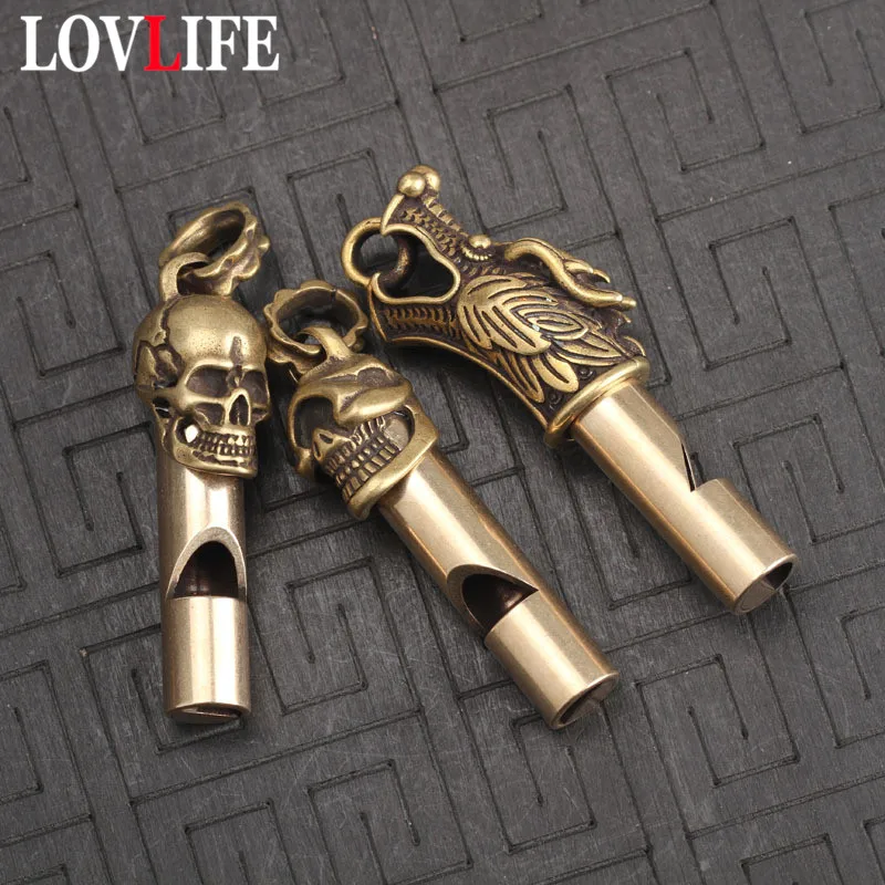 Copper Dragon/Skull Head Keychain Pendants Outdoor Referee Whistle Vintage Key Chains for Wild Survival Whistles Keyring Jewelry
Copper Dragon/Skull Head Keychain Pendants Outdoor Referee Whistle Vintage Key Chains for Wild Survival Whistles Keyring Jewelry
