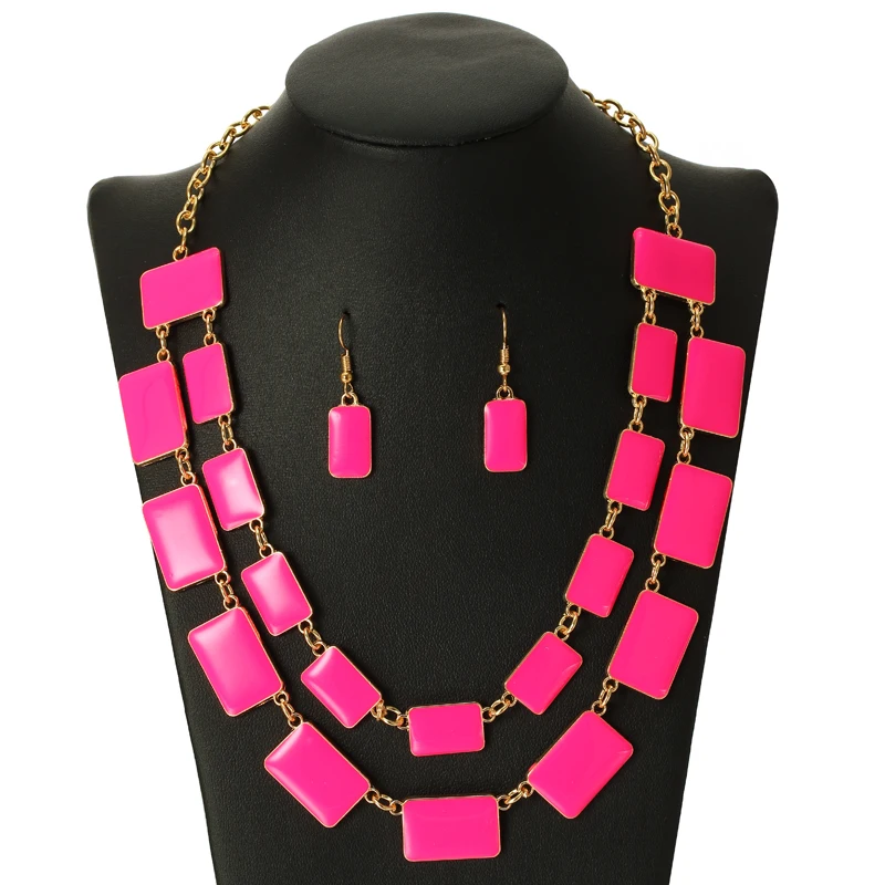 exaggerated enamel multi-layer chain choker necklace wedding bridal jewlery sets statement necklace drop earrings
exaggerated enamel multi-layer chain choker necklace wedding bridal jewlery sets statement necklace drop earrings