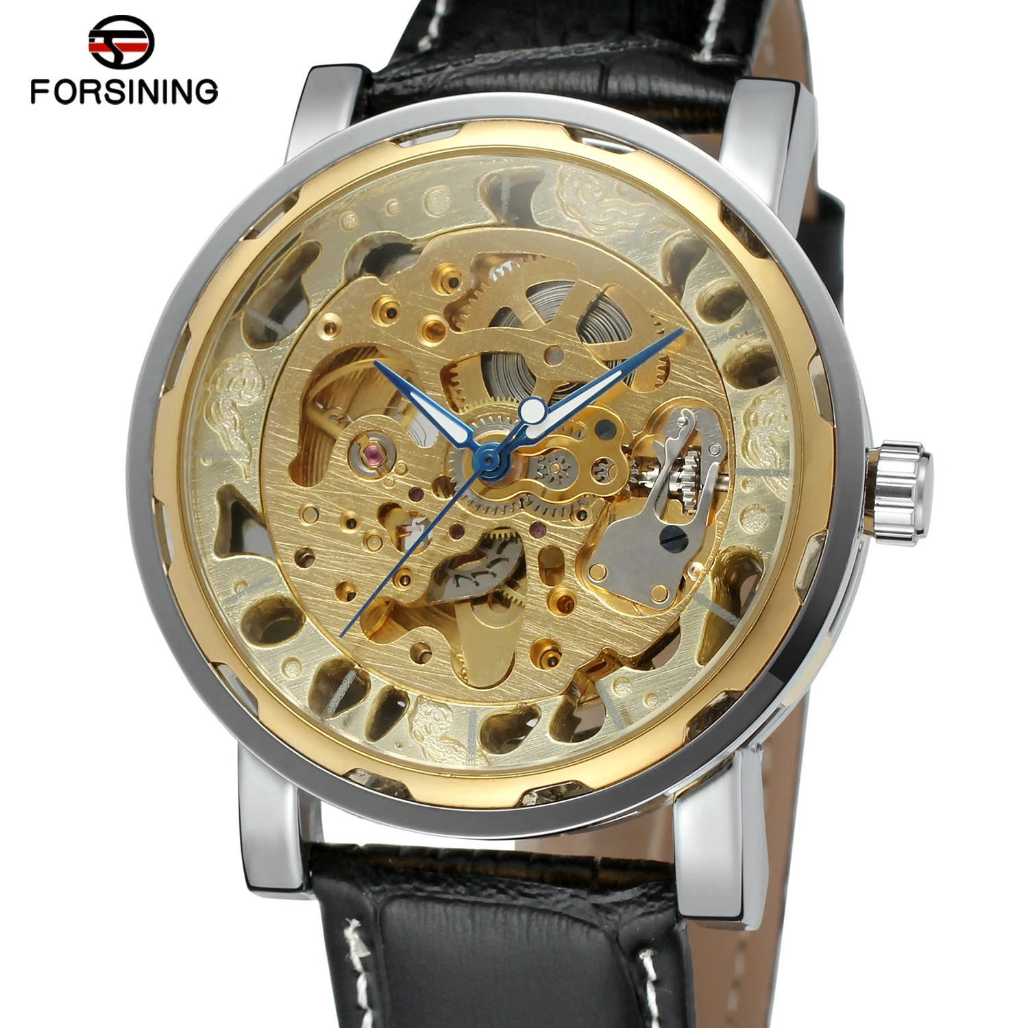 Forsining Mechanical Top Brand Men Hand Wind Skeleton Watches Male Dress Fashion Clock Style Black Gold Blue Color Leather Band
Forsining Mechanical Top Brand Men Hand Wind Skeleton Watches Male Dress Fashion Clock Style Black Gold Blue Color Leather Band