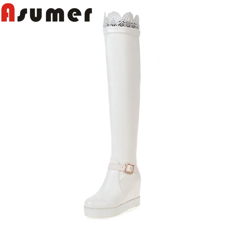 ASUMER 2020 NEW ARRIVE solid wedges over the knee boots round toe high quality pu winter boots metal buckle Bud silk women boots
ASUMER 2020 NEW ARRIVE solid wedges over the knee boots round toe high quality pu winter boots metal buckle Bud silk women boots