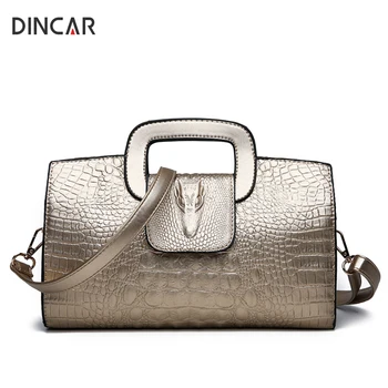 DINCAR Luxury Aligator Handbags Crocodile Pattern Women Bags Designer High Quality Pu leather Ladies Flap Shoulder Tote Bag 2018
DINCAR Luxury Aligator Handbags Crocodile Pattern Women Bags Designer High Quality Pu leather Ladies Flap Shoulder Tote Bag 2018