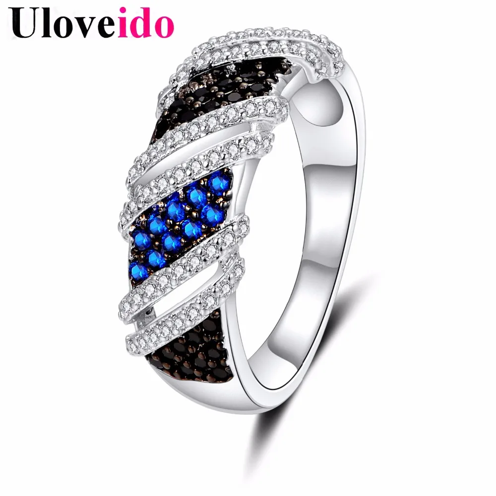 Uloveido Crystal Wedding Rings for Women Engagement Ring with Black Blue Stones Indian Jewelry Gifts for Women Accessories Y360
Uloveido Crystal Wedding Rings for Women Engagement Ring with Black Blue Stones Indian Jewelry Gifts for Women Accessories Y360