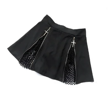 Harajuku Women Short Skirt Cross Zipper Decoration Mesh Hollow Out Mini Skirts Punk Style Black
Harajuku Women Short Skirt Cross Zipper Decoration Mesh Hollow Out Mini Skirts Punk Style Black