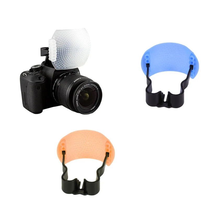 1Set New Pop-Up Flash Diffuser Cover for DSLR SLR Camera Canon Nikon 3 Colors | Электроника