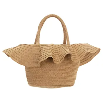 2019 Hot Flower Trimming Straw Bag Fun Shaped Fashion Summer Vacation Style Drawstring Basket Handbag Women's Casual Beach Tote 
2019 Hot Flower Trimming Straw Bag Fun Shaped Fashion Summer Vacation Style Drawstring Basket Handbag Women's Casual Beach Tote