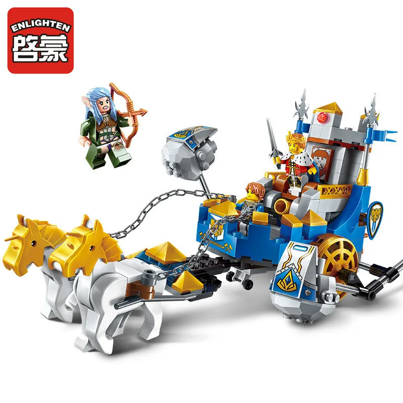 Просвещения Building Block войны of Glory замок рыцарей две лошади колесница 3 фигурки 246 шт.