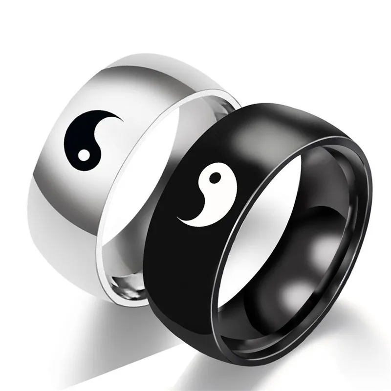 Fashion Chinese Style Black White Color Yin Yang Tai Chi Men Women Statement Couple Stainless Steel Ring Jewelry Gift Party 2019
Fashion Chinese Style Black White Color Yin Yang Tai Chi Men Women Statement Couple Stainless Steel Ring Jewelry Gift Party 2019