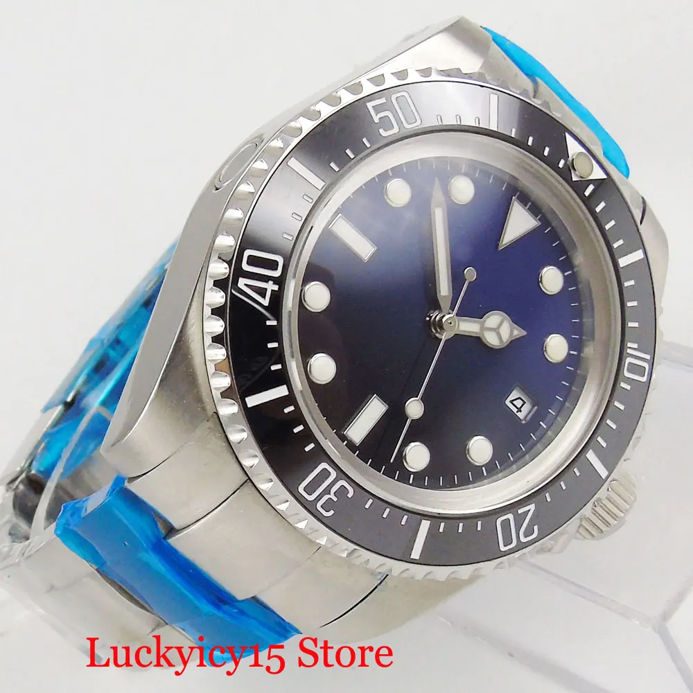 Sterile Round Big 44mm Luminous Marks Blue Black Gradient Dial Automatic Men's Watch Mental Bracelet
Sterile Round Big 44mm Luminous Marks Blue Black Gradient Dial Automatic Men's Watch Mental Bracelet