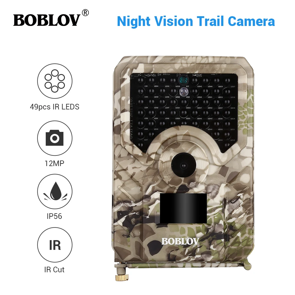 BOBLOV PR200 12MP 49PCS IR Leds Trail Hunting Camera FHD 1920*1080P 25FPS Waterproof Scouting Trail Camera
BOBLOV PR200 12MP 49PCS IR Leds Trail Hunting Camera FHD 1920*1080P 25FPS Waterproof Scouting Trail Camera