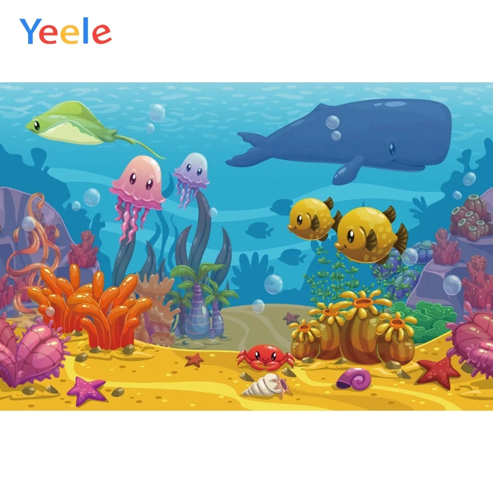 Yeele Cartoon Ocean Animal Photography Backgrounds Shark Fish Seabed Baby Birthday Party Photographic Backdrops For Photo Studio
Yeele Cartoon Ocean Animal Photography Backgrounds Shark Fish Seabed Baby Birthday Party Photographic Backdrops For Photo Studio