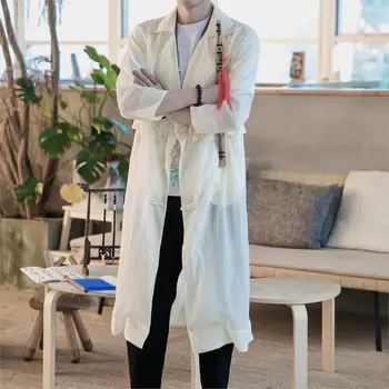 Chinese Style Retro Trench Mens Solid thin linen Jacket Men's Long dust Coat Crane Embroidery Spring Summer Sunscreen Large Size
Chinese Style Retro Trench Mens Solid thin linen Jacket Men's Long dust Coat Crane Embroidery Spring Summer Sunscreen Large Size