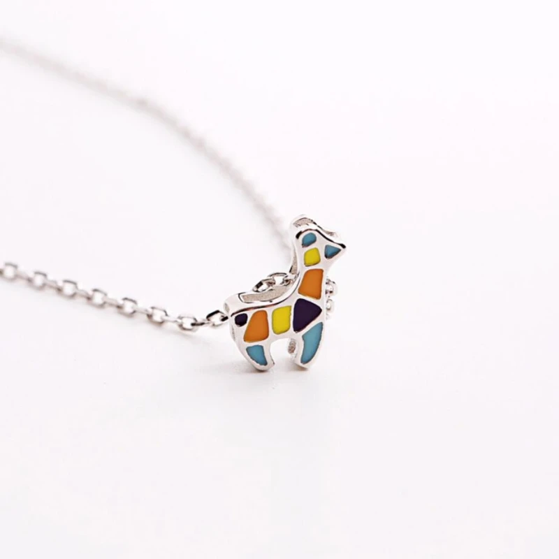 Корейское дизайнерское простое цветное ожерелье с жирафом модное женское SNE160 |