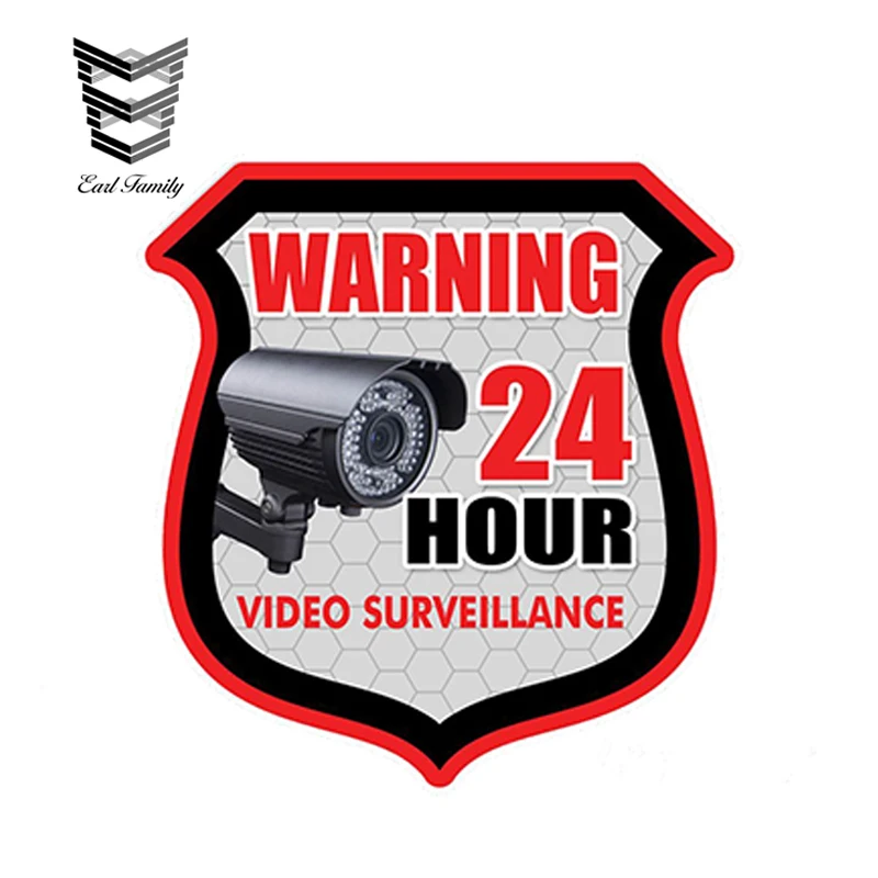 EARLFAMILY 13cm X 11cm Car Styling WARNING 24 Hour VIDEO SURVEILLANCE Security Alarm Decal Graphics Waterproof Car Sticker
EARLFAMILY 13cm X 11cm Car Styling WARNING 24 Hour VIDEO SURVEILLANCE Security Alarm Decal Graphics Waterproof Car Sticker