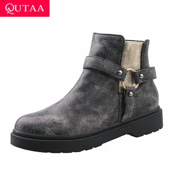 QUTAA 2020 Casual Round Toe PU Leather Ankle Boots Fashion Metal Decoration Square Heel Zipper Winter Women Shoes Big Size 34-43
QUTAA 2020 Casual Round Toe PU Leather Ankle Boots Fashion Metal Decoration Square Heel Zipper Winter Women Shoes Big Size 34-43