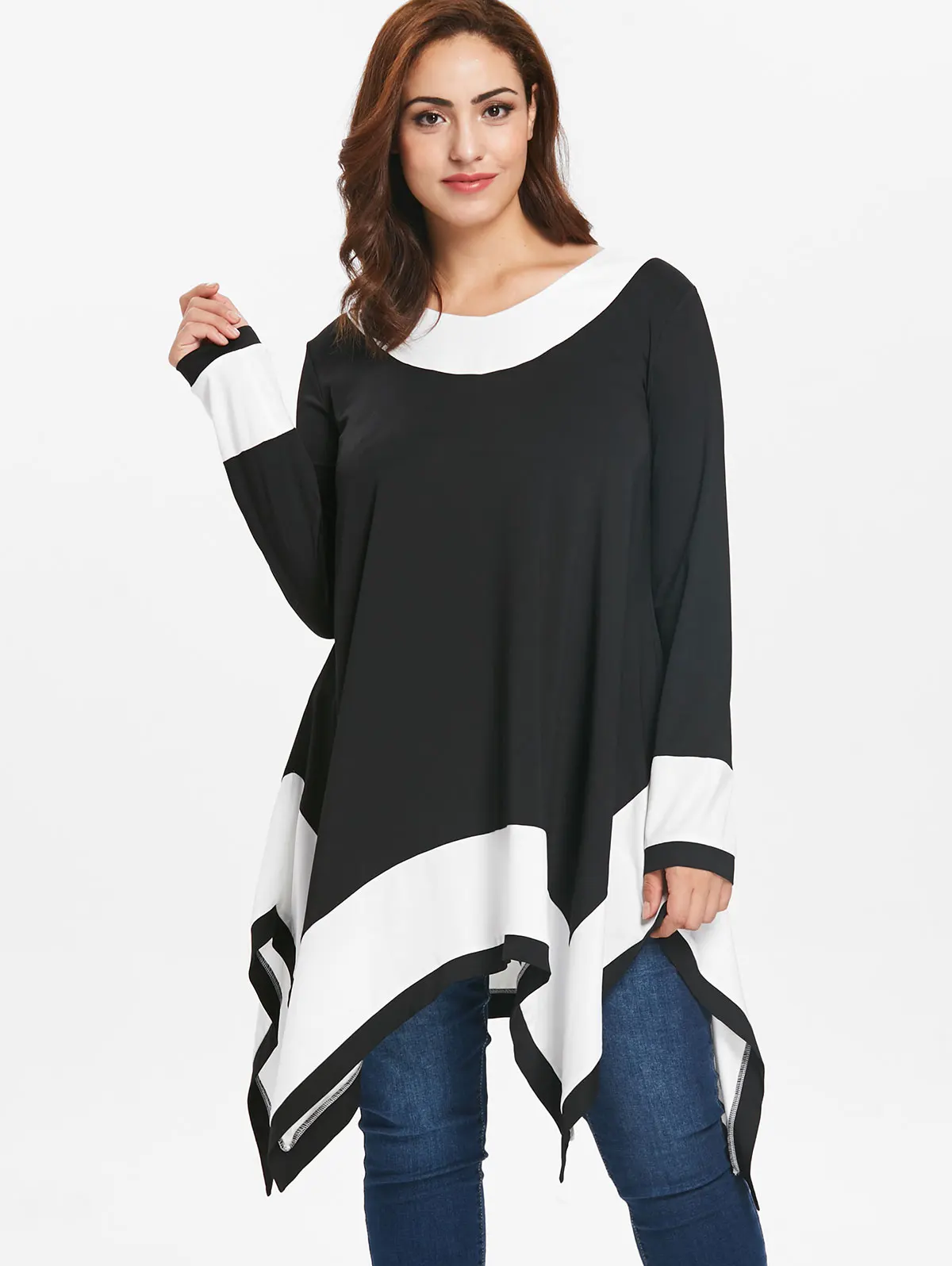 Wipalo Plus Size 5XL Contrast Long Sleeve Handkerchief T-Shirt Female Autumn Tunic T-Shirt Ladies Tee Top Women Big Size Clothes
Wipalo Plus Size 5XL Contrast Long Sleeve Handkerchief T-Shirt Female Autumn Tunic T-Shirt Ladies Tee Top Women Big Size Clothes