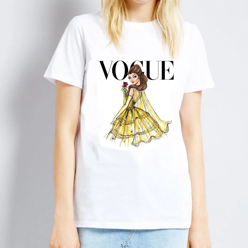 2019 Summer VOGUE Princess Printed Women T-shirt Short Sleeve Casual O-neck Print Tops Harajuku TSHIRT tee shirt femme
2019 Summer VOGUE Princess Printed Women T-shirt Short Sleeve Casual O-neck Print Tops Harajuku TSHIRT tee shirt femme