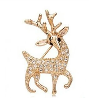 

BR014 2018 new Fashion High Quality Exquisite Sika Deer Brooch Shining Rhinestone Jewelry (Gold) Accessories free shipping