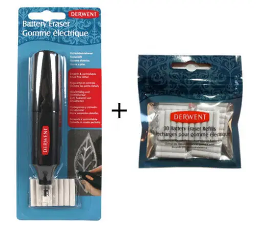 Derwent Electric Eraser Wipe Comes Very Convenient for Core Battery Operated Eraser With 30 Count Replacement Erasers Set
Derwent Electric Eraser Wipe Comes Very Convenient for Core Battery Operated Eraser With 30 Count Replacement Erasers Set