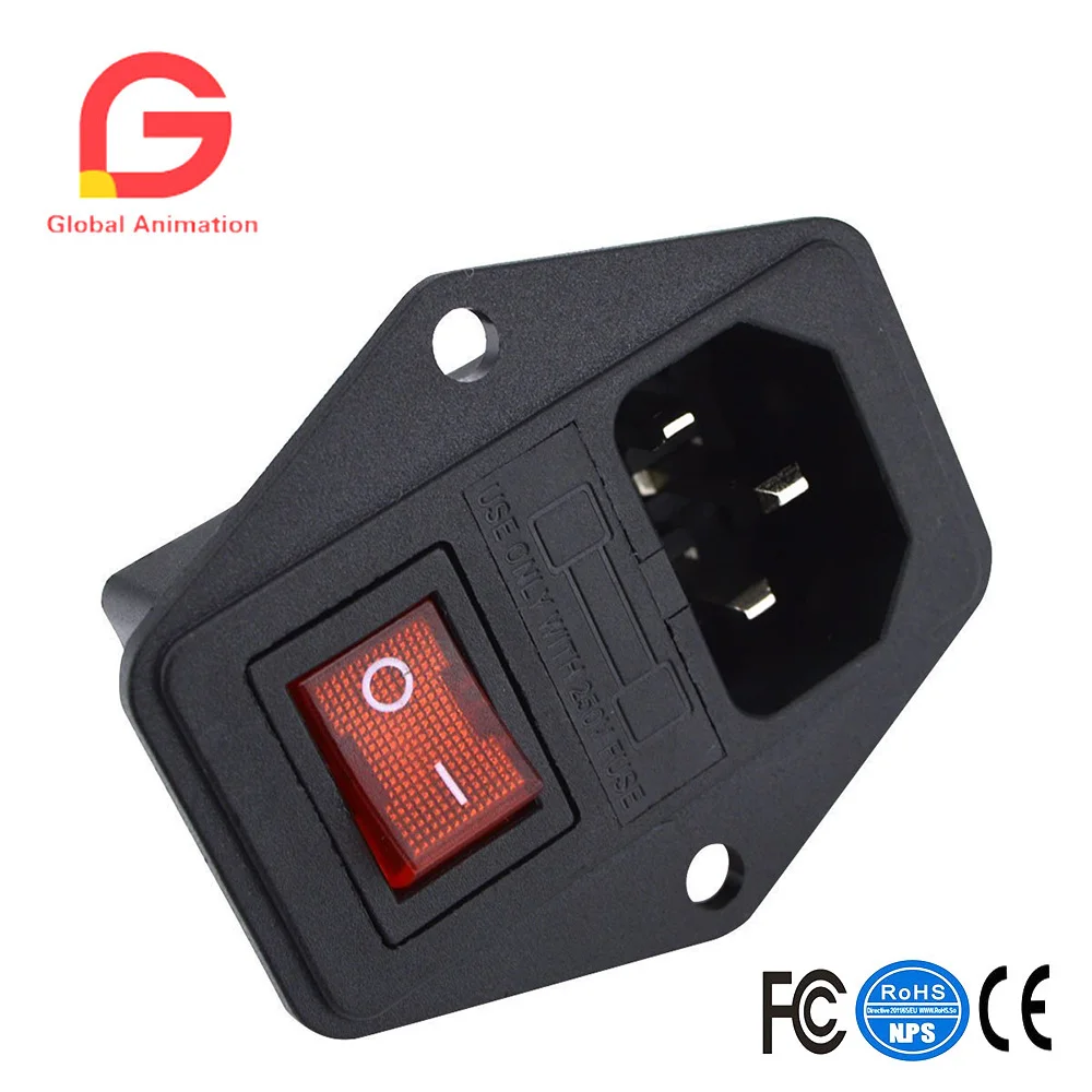 4 Pcs Inlet Module Plug 5A Fuse Switch Male Power Socket 10A 250V 3 Pin IEC320 C14
4 Pcs Inlet Module Plug 5A Fuse Switch Male Power Socket 10A 250V 3 Pin IEC320 C14