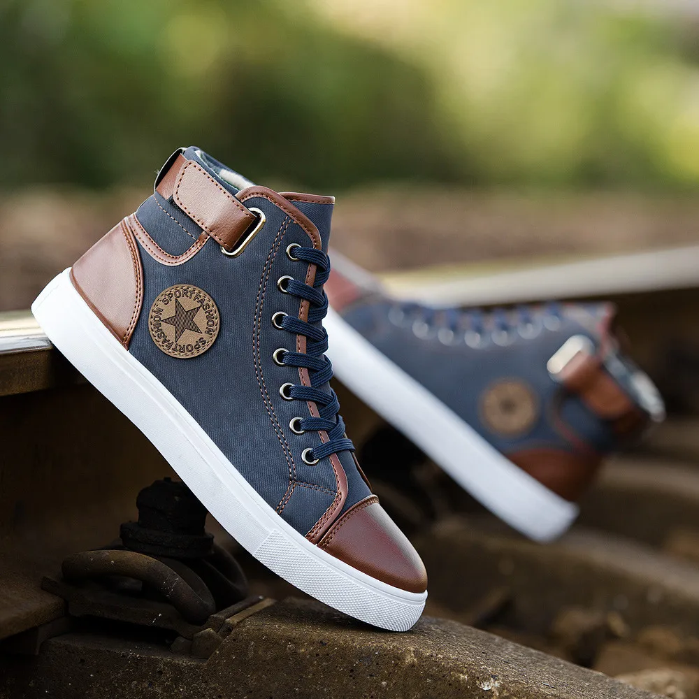 2019 European Men'S Shoes High Top Casual Shoes Men Fashion Flats Shoes Sapatos Homens Chaussure Homme Jan8
2019 European Men'S Shoes High Top Casual Shoes Men Fashion Flats Shoes Sapatos Homens Chaussure Homme Jan8