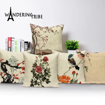 Flower Bird Cushion Covers Retro Home Decor Pillowcase Red-Crowned Crane Plum Blossom Decorative Cushion For Sofa Linen Cojin
Flower Bird Cushion Covers Retro Home Decor Pillowcase Red-Crowned Crane Plum Blossom Decorative Cushion For Sofa Linen Cojin