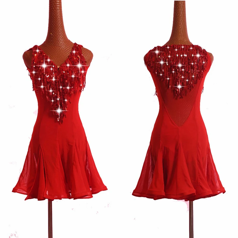 Latin Dance Dresses For Women Red Fringe Dress Lace Tango Cha Cha Rumba Salsa Party Dancer Singer Entertainer Latin Dress BL1146
Latin Dance Dresses For Women Red Fringe Dress Lace Tango Cha Cha Rumba Salsa Party Dancer Singer Entertainer Latin Dress BL1146