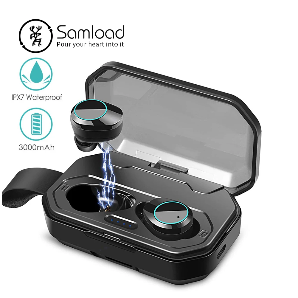 Samload Bluetooth 5.0 Headphones True Wireless Stereo Earphone IPX7 Waterproof Headset 3000mAh Power Bank For iPhone 7 X Xiaomi
Samload Bluetooth 5.0 Headphones True Wireless Stereo Earphone IPX7 Waterproof Headset 3000mAh Power Bank For iPhone 7 X Xiaomi